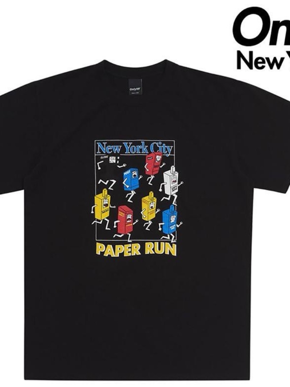 Only NY Black 'Paper Run' Graphic Tee